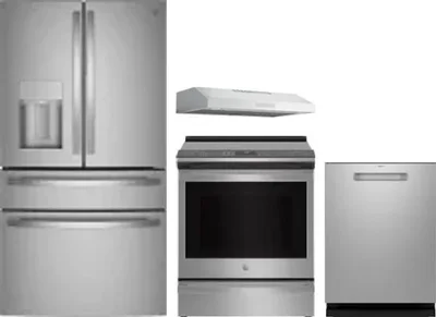4 Piece Package Includes Refrigerator, Range, Hood And Dishwasher